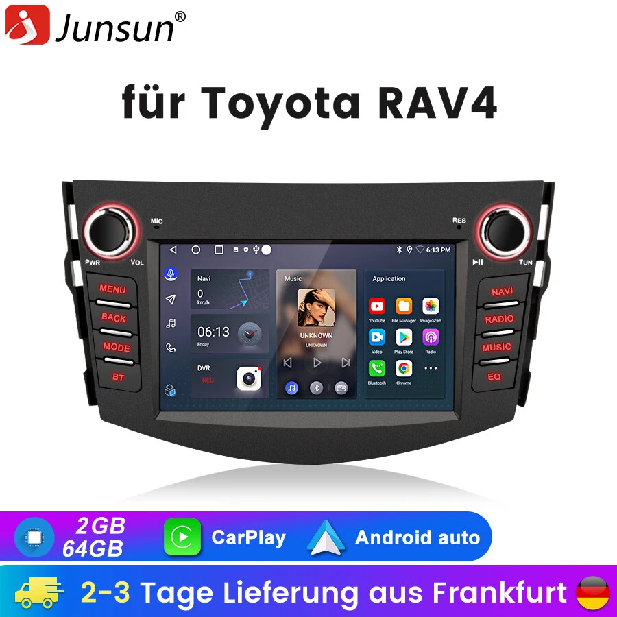 Carplay Android 13 Autoradio GPS Navi BT WIFI SWC DAB+ Für Toyota RAV4 2006-2012 - Bild 1 von 4