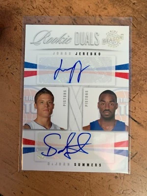 2009-10 Season Update Rookie Duals Signatures - Jonas Jerebko DaJuan Summers /99 - Image 1 of 2