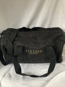 Stetson Black 15” Duffle Carry On Bag Travel Black Suede Luggage Plane NWOT - Picture 1 of 7