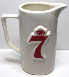 Vintage Seagrams 7 Crown Royal Whiskey Pitcher, 1 Quart Red & White 7” Barware - Picture 1 of 8