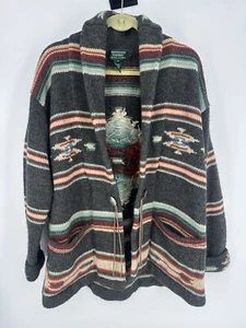 Cardigan vintage Ralph Lauren lavorato a mano Aztec Southwest raro RL lana anni 90 piccolo - Foto 1 di 5
