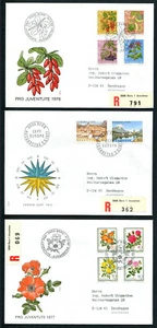 Switzerland K93 3 FDC 1976/77 registered Europa CEPT Flora Berries Flowers Roses - Picture 1 of 1
