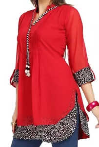 Schönes Kurti Damen Ethno Wear Kleid Frauen Mode Designer SC1030R kostenlose Lieferung - Bild 1 von 8