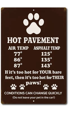 Горячий дорожный знак безопасности домашних животных 8x12 олово предупреждение лапы собаки асфальт предупреждение о нагреве - Изображение 1 из 4