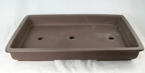 Japanese Yokkaichi Rectangular Unglazed Slim Forest & Raft Bonsai Pot 17"/ 18.5" - Picture 1 of 4