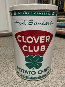 Hod Sander's Clover Club Potato Chips Metal Can...Kaysville, Utah/UT - Picture 1 of 18