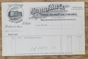 1916 Billhead Portland Kingfield Maine Burgess Fobes Paint Varnish - Picture 1 of 7