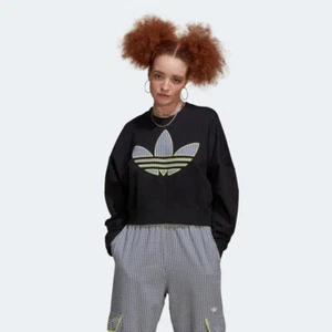 Adidas Originals Womens Loose Sweatshirt with Trefoil Application HB9442 Black - Picture 1 of 4