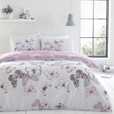 Catherine Lansfield Scatter Butterfly Purple Duvet Covers Grey Quilt Bedding Set