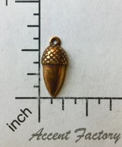 33545 3 Pc. Lot Copper Oxidized Acorn Charm Jewelry Finding - Picture 1 of 3