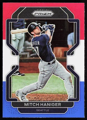 2022 Panini Prizm Red/White/Blue Prizm Mitch Haniger #65 Seattle Mariners - Image 1 of 2