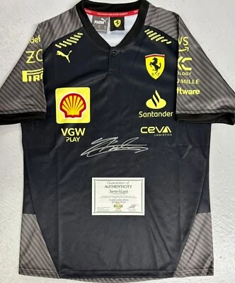 CHARLES LECLERC Signed Shirt F1 Scuderia Ferrari Buy Genuine COA - Image 1 of 3