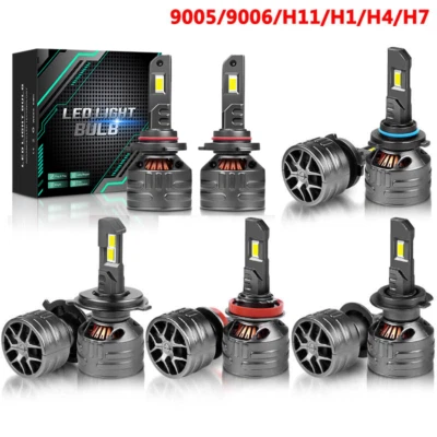 150W 50000LM LED Headlight Globes Bulb Hi-Low Beam 6000K H1 H4 H7 H11 9005 9006 - Image 1 of 4
