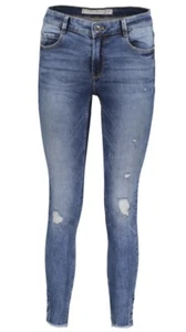 Ladies Branded Teenagers Ribbed Super Strechy Skinny Denim Bottom Less Jeans - Picture 1 of 3