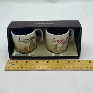 Starbucks Set da Caffè di Due Espresso Demitasse 3fl. Coppe Oz Inghilterra e Londra nuove con scatola - Foto 1 di 24