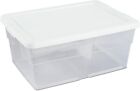 Sterilite 16 Qt Storage Box Stackable Bin with Lid Clear with White Lid 12-Pack
