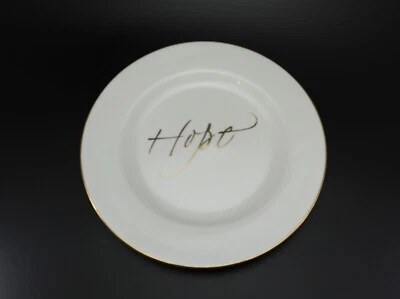 Hallmark Home Collection por Sakura PLATO DE POSTRE ESPERANZA Porcelana Palabra Dorada Foto 1 de 4