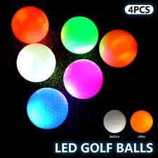 4 Pcs Glow Flashing Golf Balls Multi Color Shine Training Golf Practice Balls