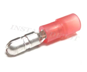 (100) Conectores de bala macho de nailon rojo terminales de cable empalme calibre 22-18 .157" - Imagen 1 de 1