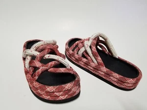 Rag & Bone Kris Checked Cord Platform Slide Sandal In Brick Size US 36/ US 6 - Picture 1 of 6