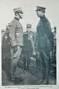 Cartolina - Re Alberto del Belgio con Francesco Baracca da Lugo - 1940 ca. - Picture 1 of 1