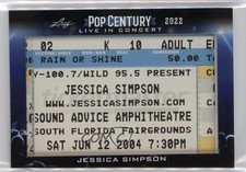 2022 Leaf Metal Pop Century Live In Concert Ticket Relics Jessica Simpson k4s