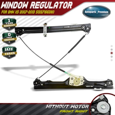 Power Window Regulator W/o Motor for BMW X5 2007-2013 Front Passenger Right RH - Imagem 1 de 4