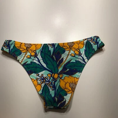 Parte inferior de bikini para mujer talla M/L** amarillo verde floral natación hipster nailon spandex Foto 1 de 4