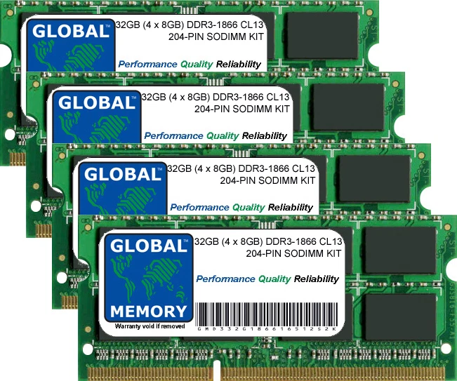 32GB 4x8GB DDR3 1866MHz PC3-14900 204-PIN SODIMM IMAC 27" RETINA LATE 2015 RAM - Image 1 of 1