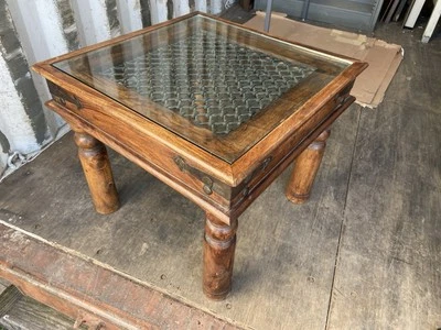 Vintage Rustic Side End Coffee Table - Image 1 of 4