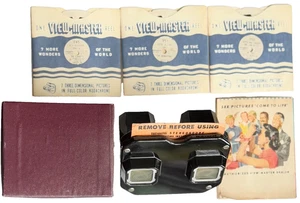 VINTAGE SAWYERS VIEW-MASTER MODEL C VIEWER & 3 COWBOY REELS ROY ROGERS HOPPALONG - Picture 1 of 10