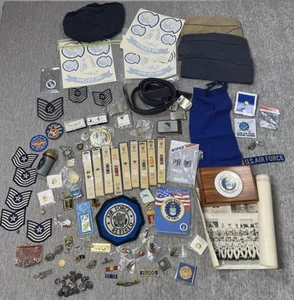 Vintage US Air Force Collection Lot Patches Pins Photo Bars Buttons Vietnam War - Picture 1 of 22