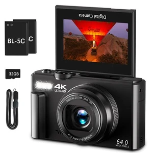 4K Digital Camera for Photography 64MP Vlogging Camera for YouTube with 3" 18... - Picture 1 of 7