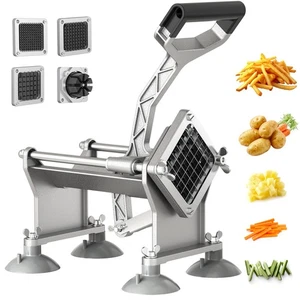 Cortador comercial para freír francés, cortador de patatas con 4 cuchillas de acero inoxidable (3/8... - Imagen 1 de 6