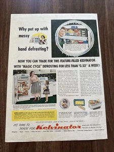 1953 Kelvinator Vintage Print Ad Refrigerator Ice Box House Wife Mid Century - Picture 1 of 2