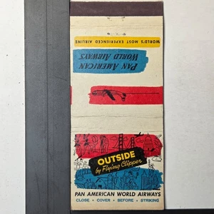 Pan American World Airways 1950s Airline Clipper Airplane Matchbook - Picture 1 of 2