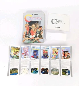 Vintage 1987 Nintendo NES Contra Konami Circle Seal boîte d'origine et manuels UNIQUEMENT - Photo 1/10