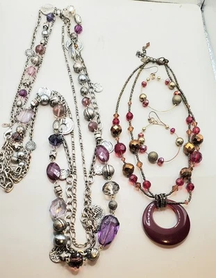 Collares, pendientes Lia Sophia rojo y Premier Designs púrpura pasionista Stmt Foto 1 de 4