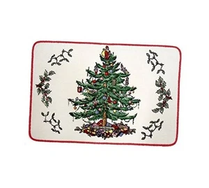 - Bath Mat, Cotton Bath Rug, Holiday Bathroom Decor Christmas Tree - Picture 1 of 3