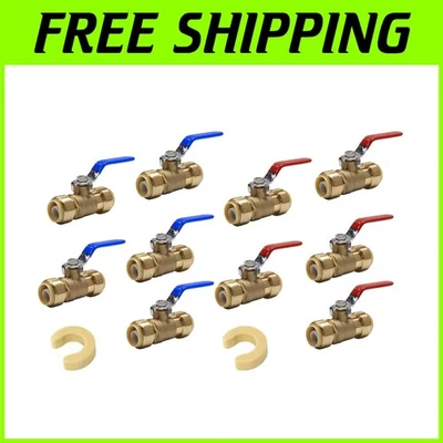 10-Pack 1/2" Push-Fit Ball Valve Set - Image 1 of 4