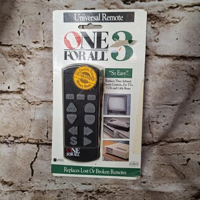 Vintage One For All 3 Universal Remote Control URC-2030 TV VCR New Unopened Pack - Image 1 of 4