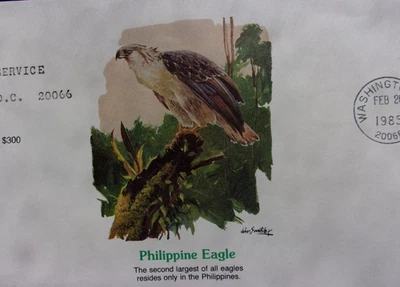 Scott#UO74 FIRST DAY FLEETWOOD COVER 1985  PHILIPPINE EAGLE-US - Image 1 of 4