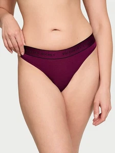 Victoria's Secret - Logo Cotton Thong Panty - Plum Rouge - XS - Bild 1 von 3