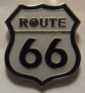 PIN CHALECO RUTA 66 - NUEVO PIN CHALECO US HIGHWAY 66 - BLANCO Y NEGRO - Imagen 1 de 2