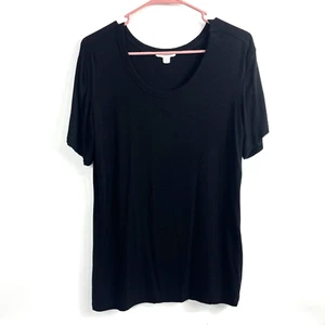 Women's Zenana Outfitters Black Round Neck Short Sleeve Blouse Size Small - Picture 1 of 9