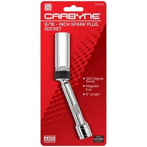 CARBYNE 9/16" Spark Plug Socket - Magnetic Swivel. 3/8" Drive, 6" Overall Len... - Picture 1 of 5