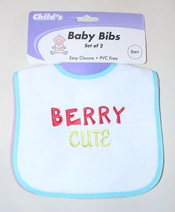Juego de 2 baberos para bebé ""Berry lindos"" y ""Berry Silly - Imagen 1 de 2