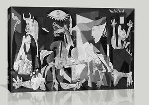 PICASSO GUERNICA  CANVAS WALL ART PICTURE PRINT - BLACK WHITE