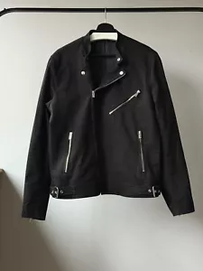Chaqueta Para Hombre The Kooples Perfecto Sarga Negra Algodón Motociclista Calavera Cremallera Talla L - Imagen 1 de 22
