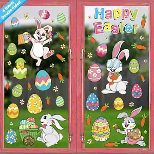 Easter Decorations Window Clings Decals Decor, Extra Large Easter Eggs Bunny Car - Picture 1 of 12